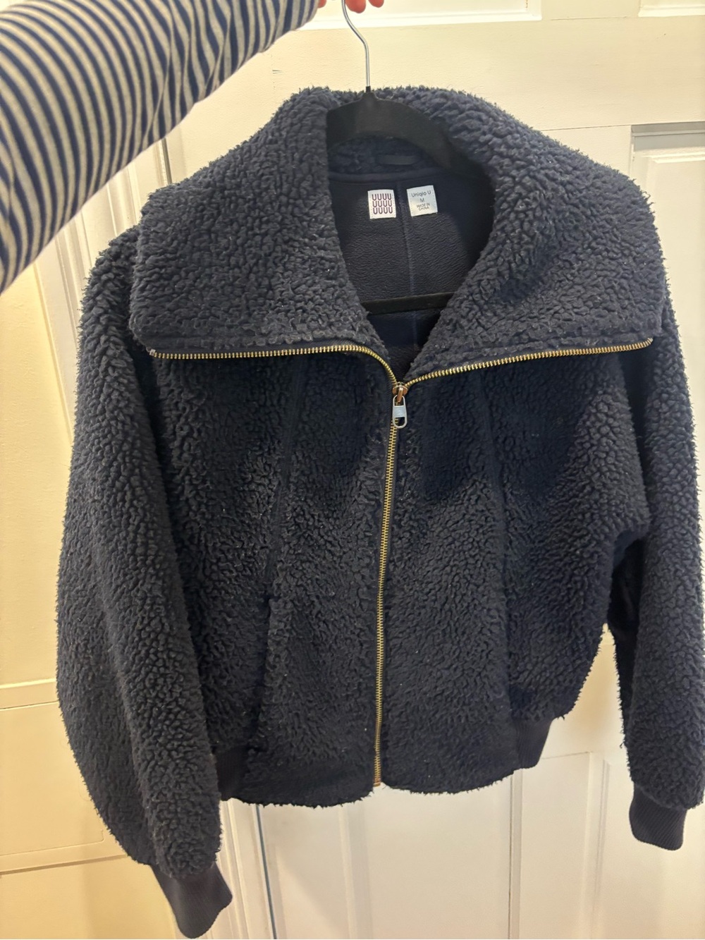 Uniqlo U Black Teddy Sherpa Fleece Zip Jacket – Size M